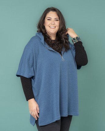 PONCHO CAPPUCCIO E ZIP