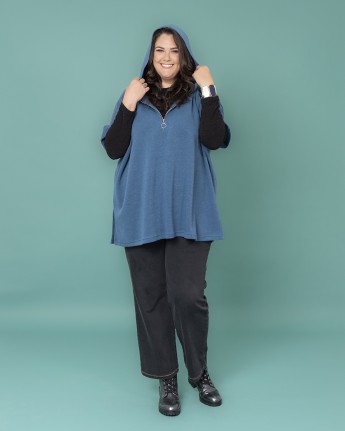PONCHO CAPPUCCIO E ZIP
